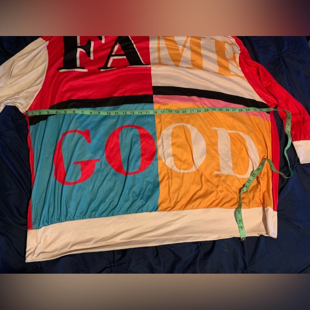 SHEIN 4X 80s style Oversized Red and Orange Graphic Tunic - Picture 5 of 8